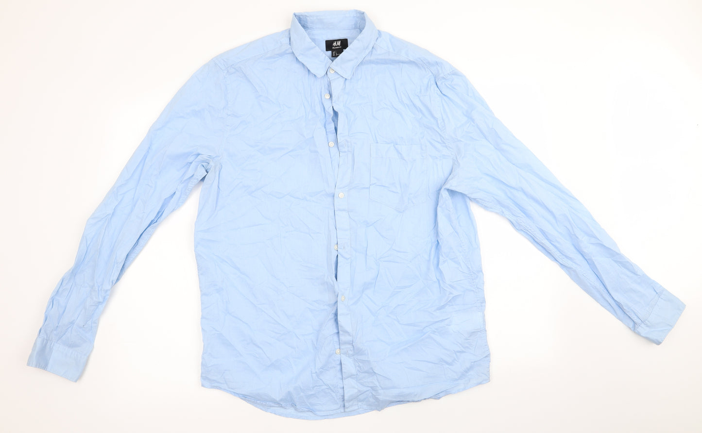 H&M Mens Blue    Button-Up Size L