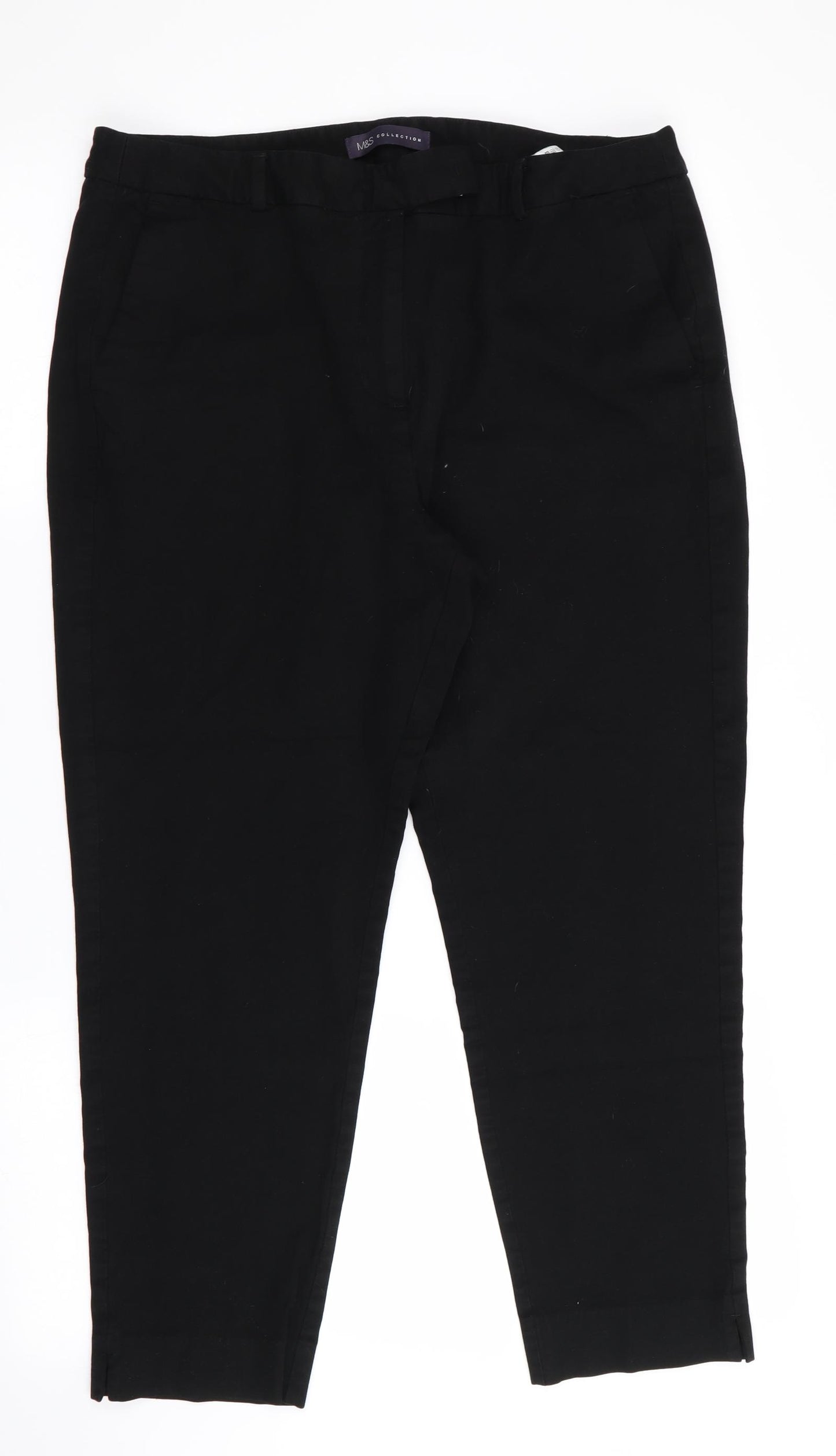 Marks and Spencer Womens Black   Capri Trousers Size 16 L25 in - Cropped