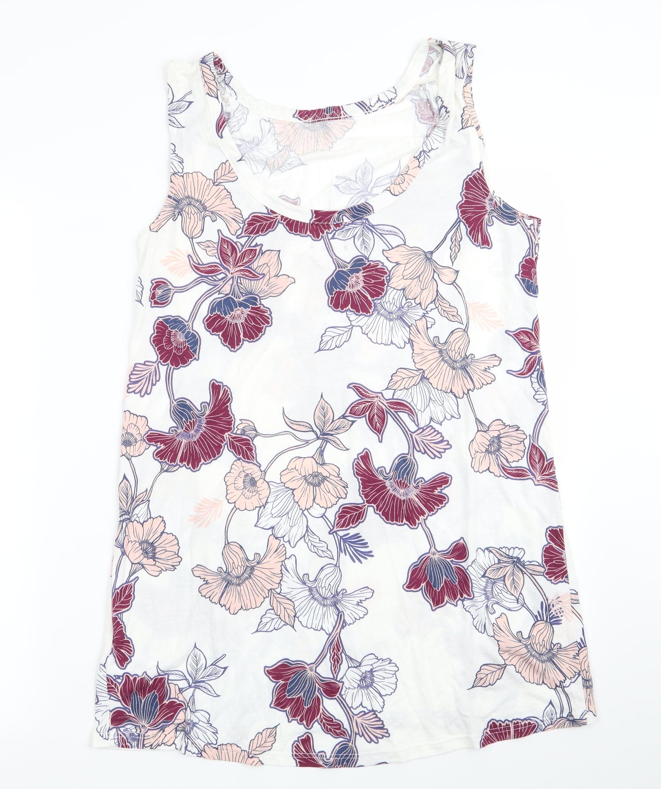 NEXT Womens White Floral  Tunic T-Shirt Size 14