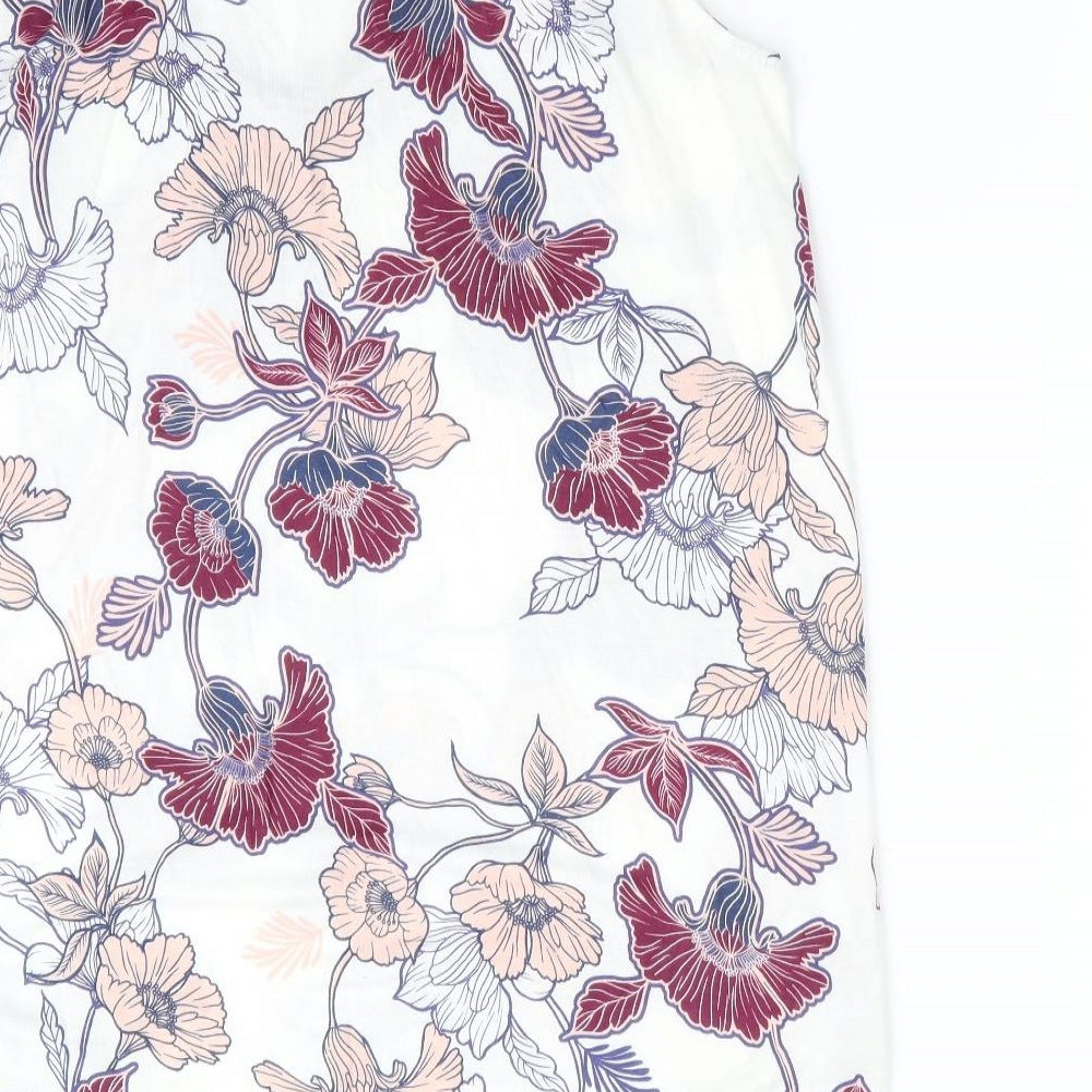 NEXT Womens White Floral  Tunic T-Shirt Size 14