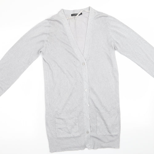 Atmoshpere Womens Silver   Cardigan Jumper Size 10  - Longline Cardigan - Glitter