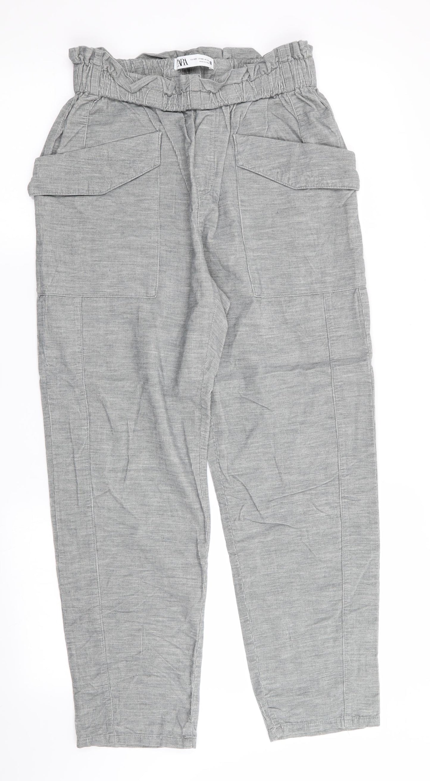 Zara Womens Grey   Cropped Trousers Size 4 L25 in