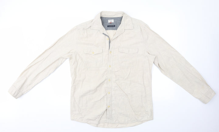 NEXT Mens Beige Button-Up Size L
