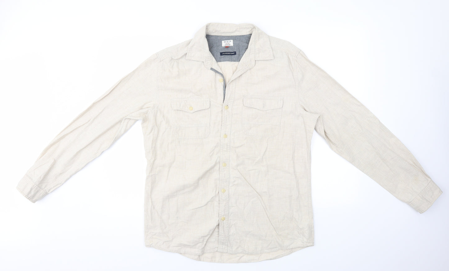 NEXT Mens Beige    Button-Up Size L