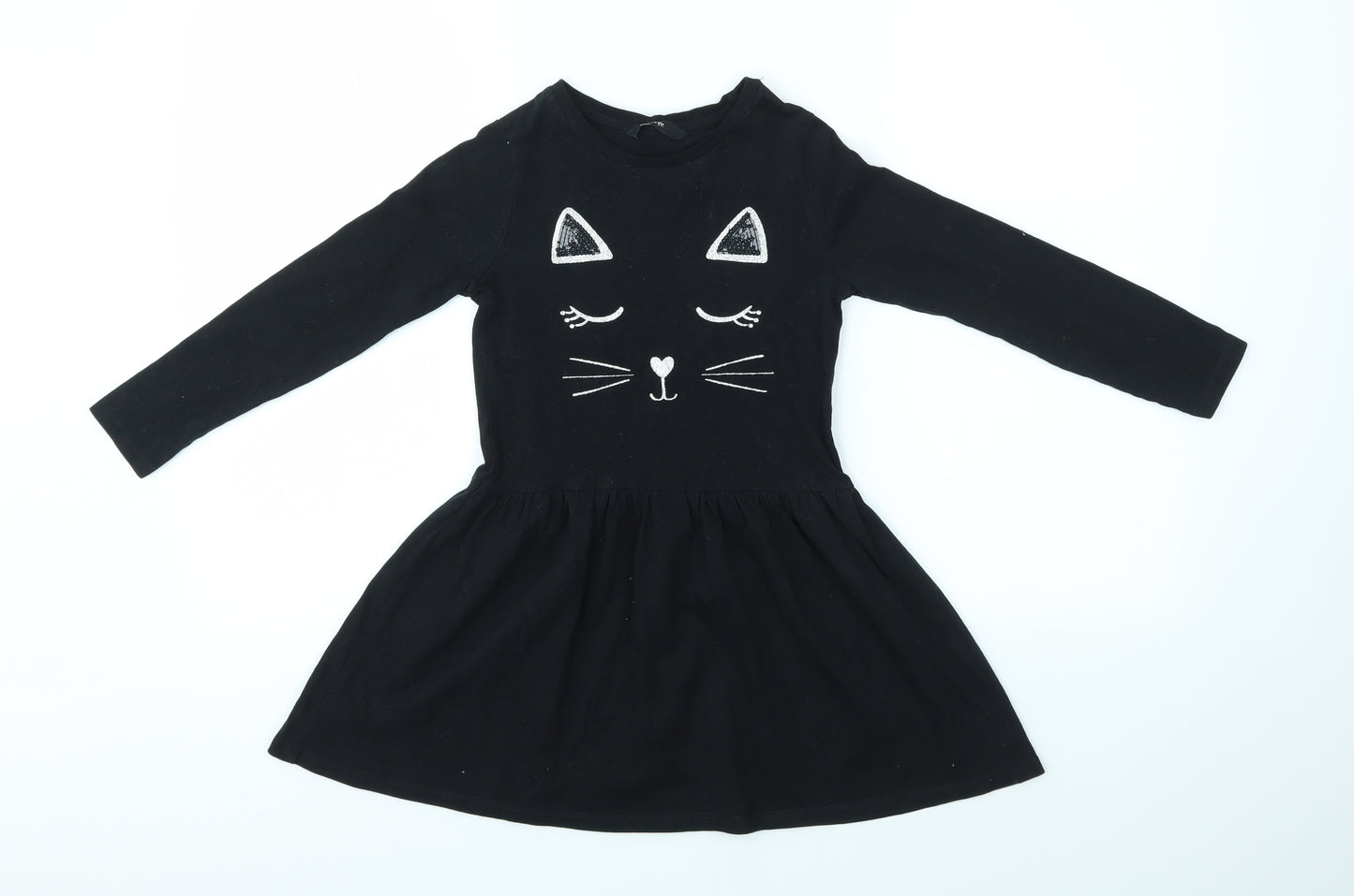 George Girls Black   A-Line  Size 6-7 Years  - CAT