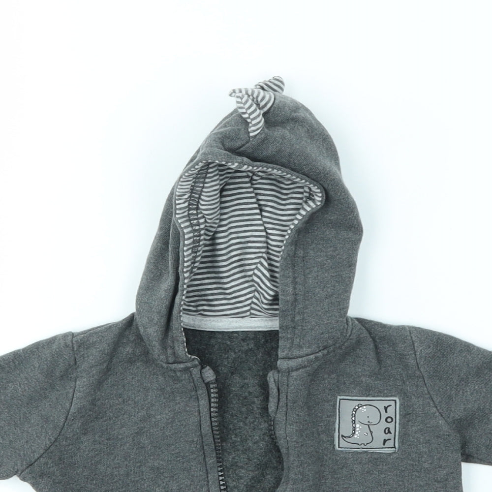 George Baby Grey   Full Zip Jumper Size 3-6 Months  - DINOSAUR