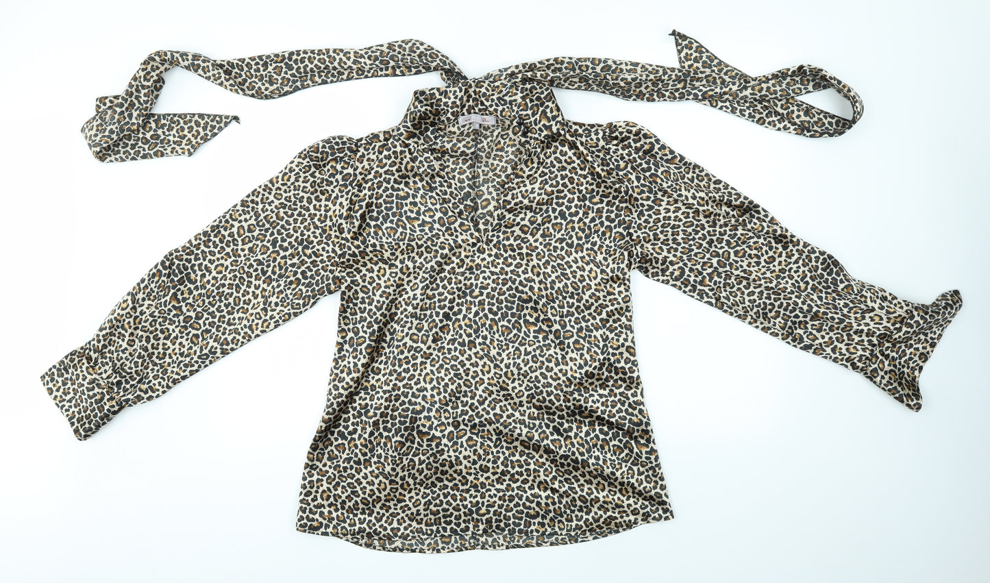 MILANO ITALY Womens Multicoloured Animal Print  Basic Blouse Size 10