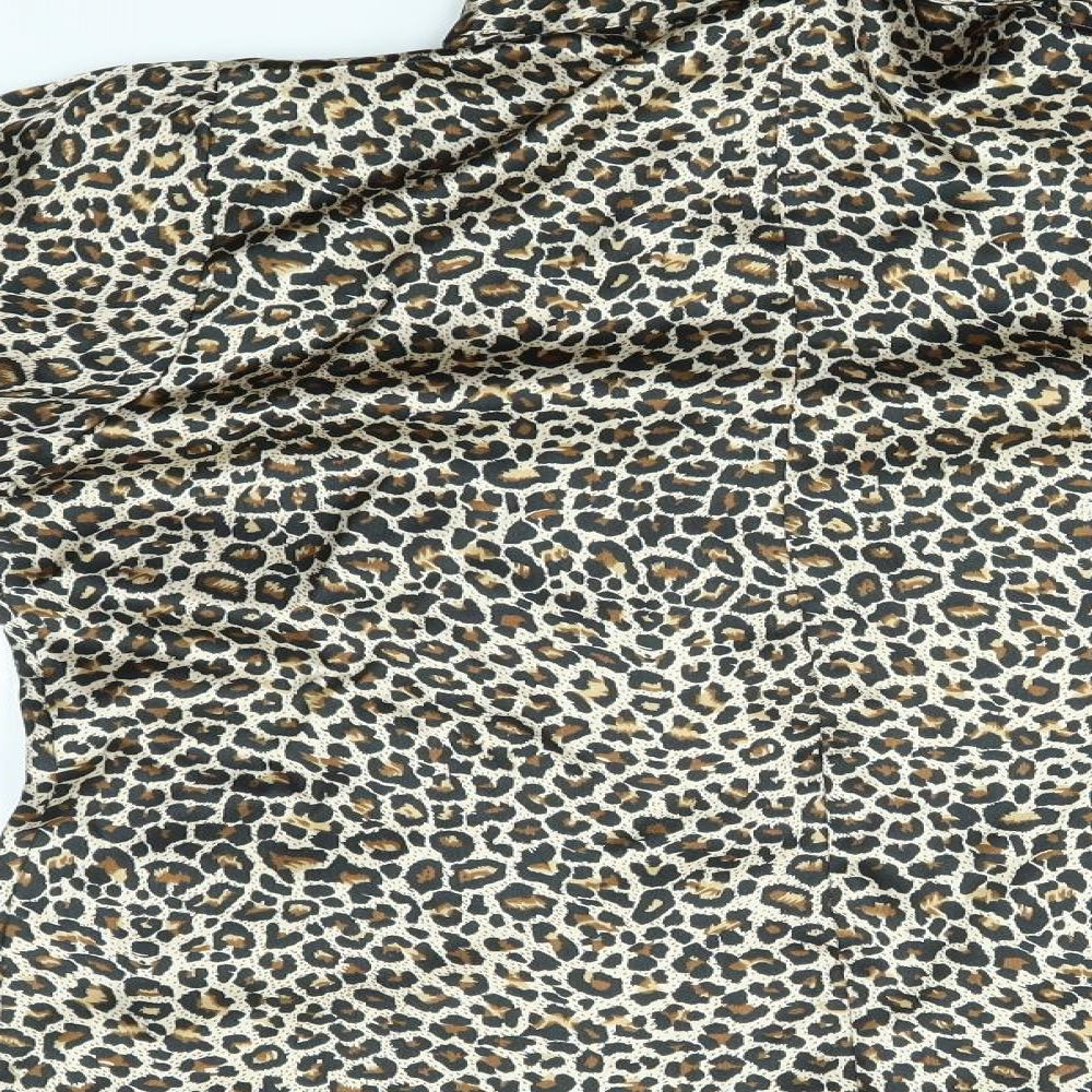 MILANO ITALY Womens Multicoloured Animal Print  Basic Blouse Size 10