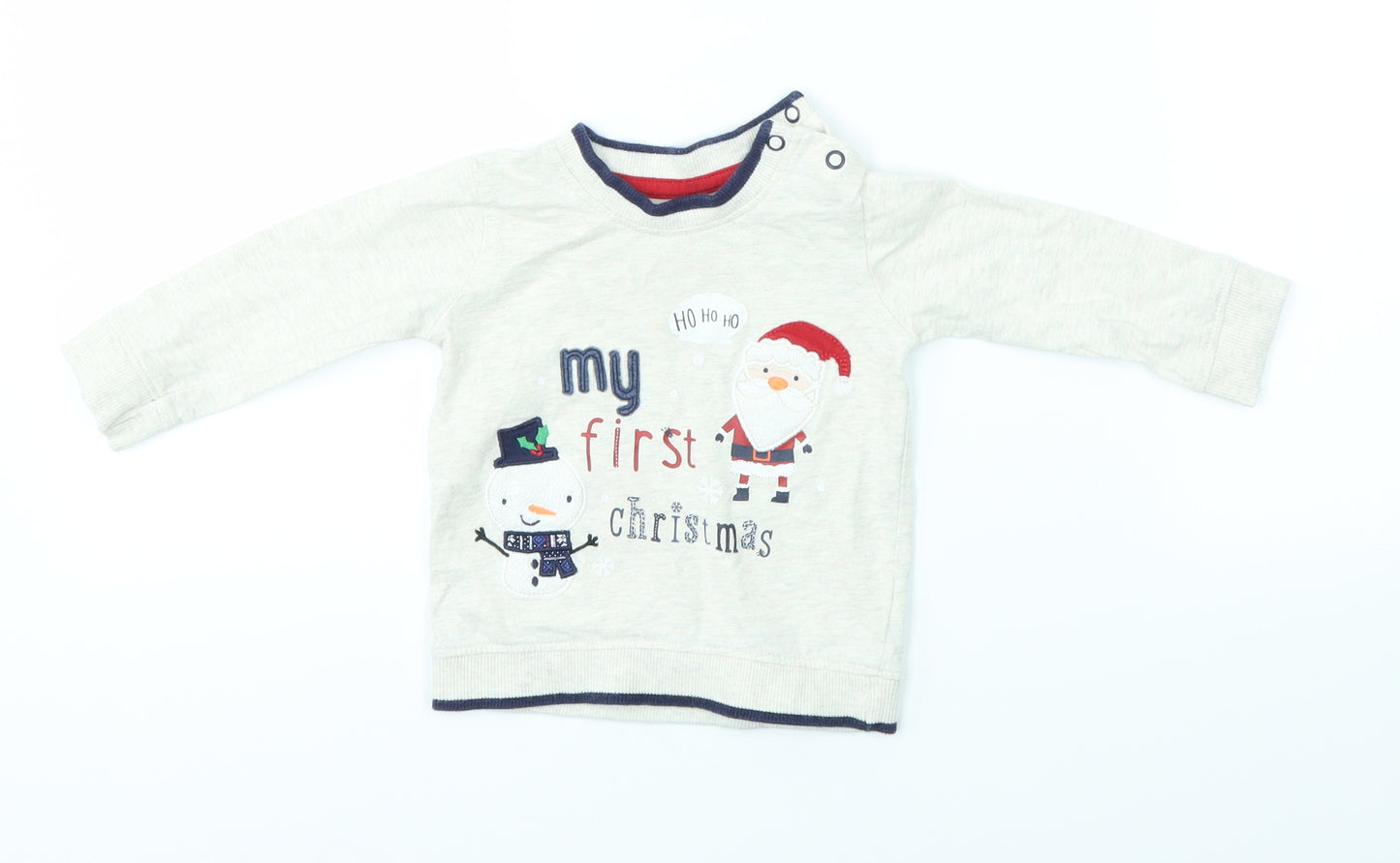 George Baby Multicoloured   Basic T-Shirt Size 3-6 Months  - My First Christmas