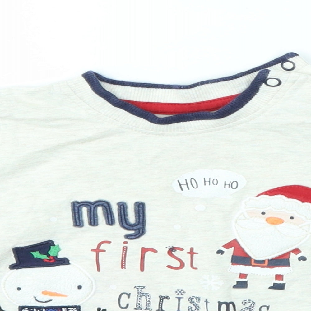 George Baby Multicoloured   Basic T-Shirt Size 3-6 Months  - My First Christmas