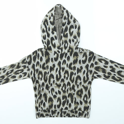 Matalan Girls Multicoloured Animal Print  Pullover Hoodie Size 7 Years