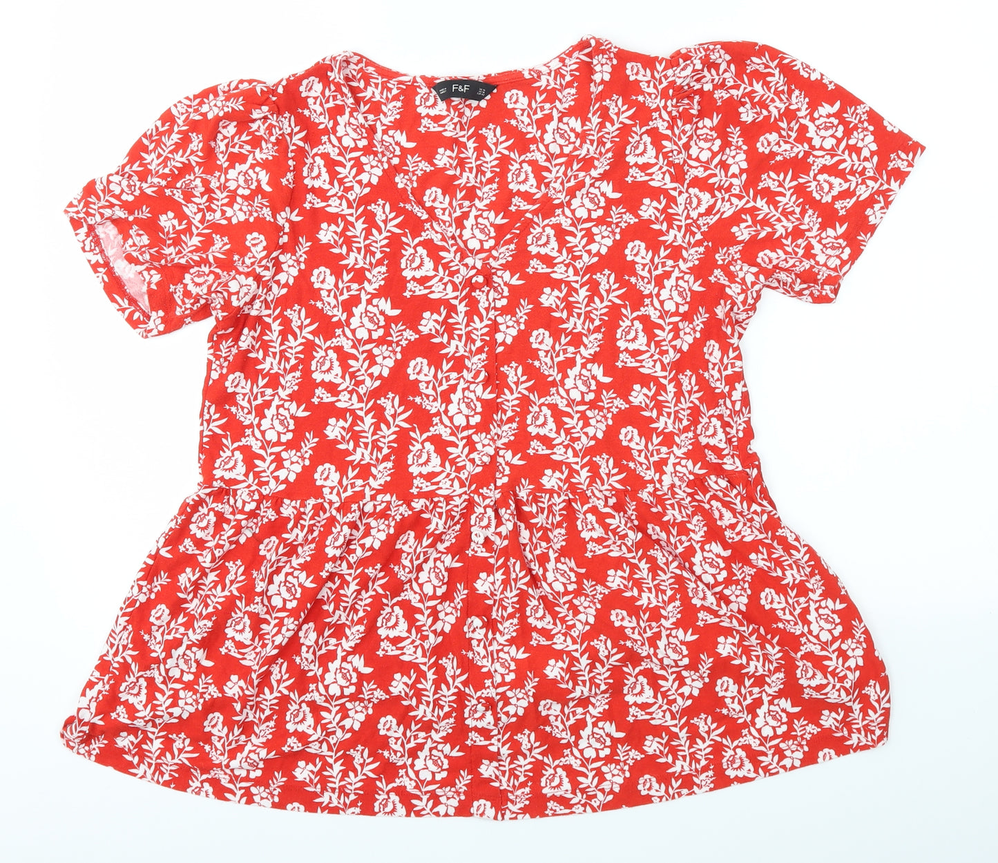 F&F Womens Multicoloured Floral  Basic T-Shirt Size 14