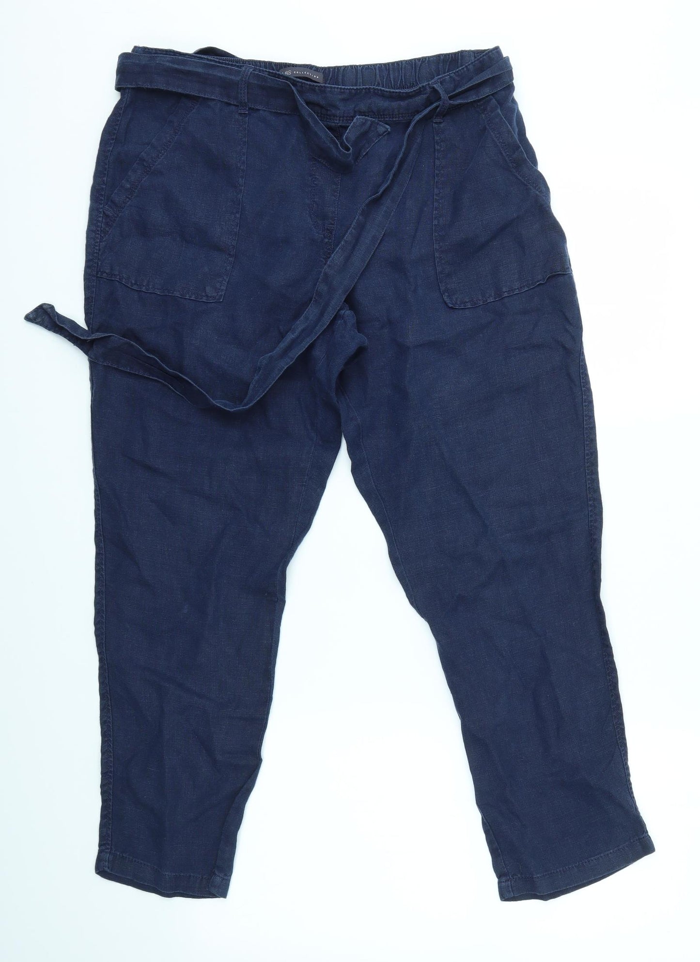 M&S Womens Blue   Trousers  Size 12 L27 in