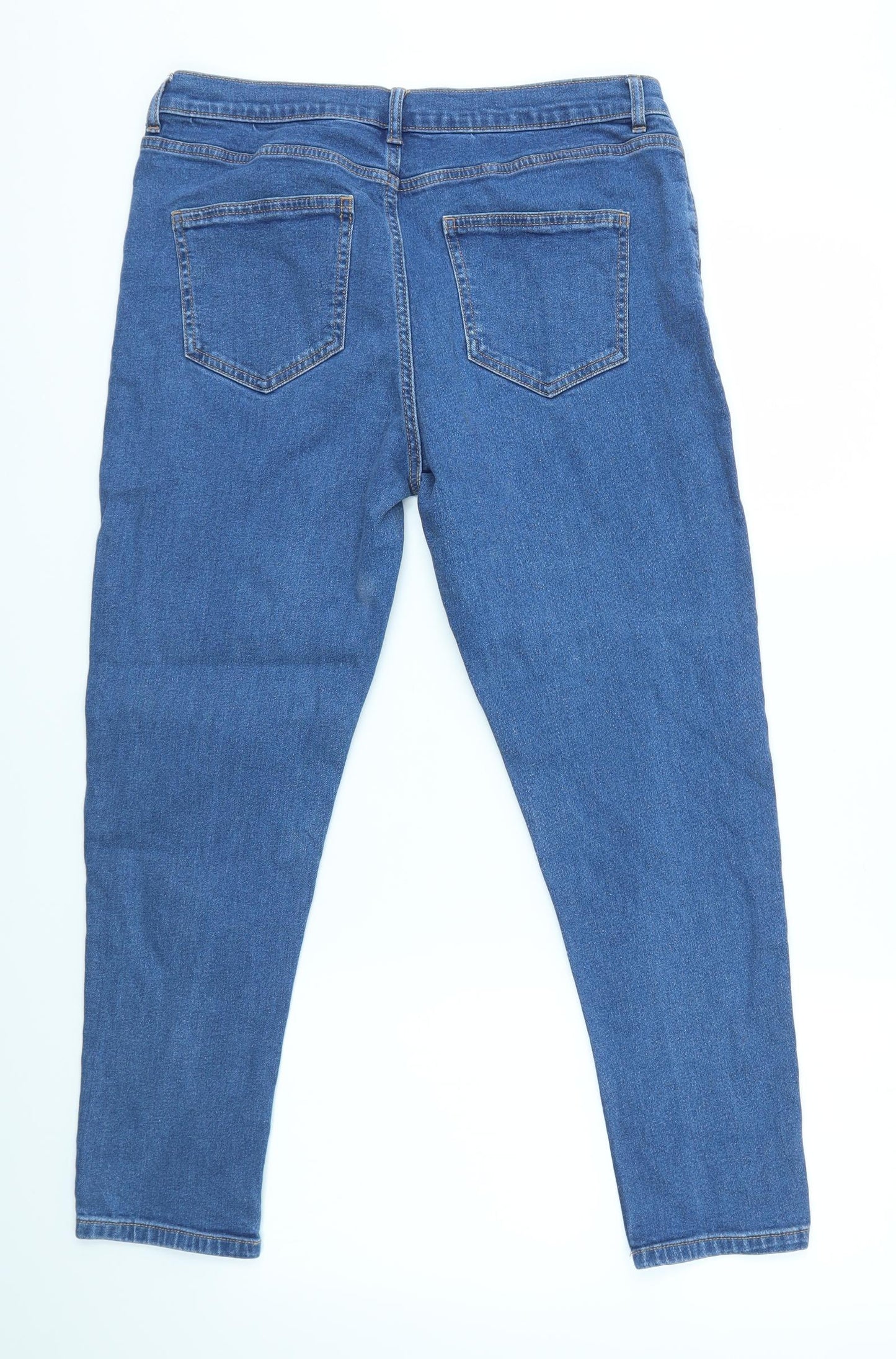M&S Womens Blue   Skinny Jeans Size 14 L25 in - SHORT