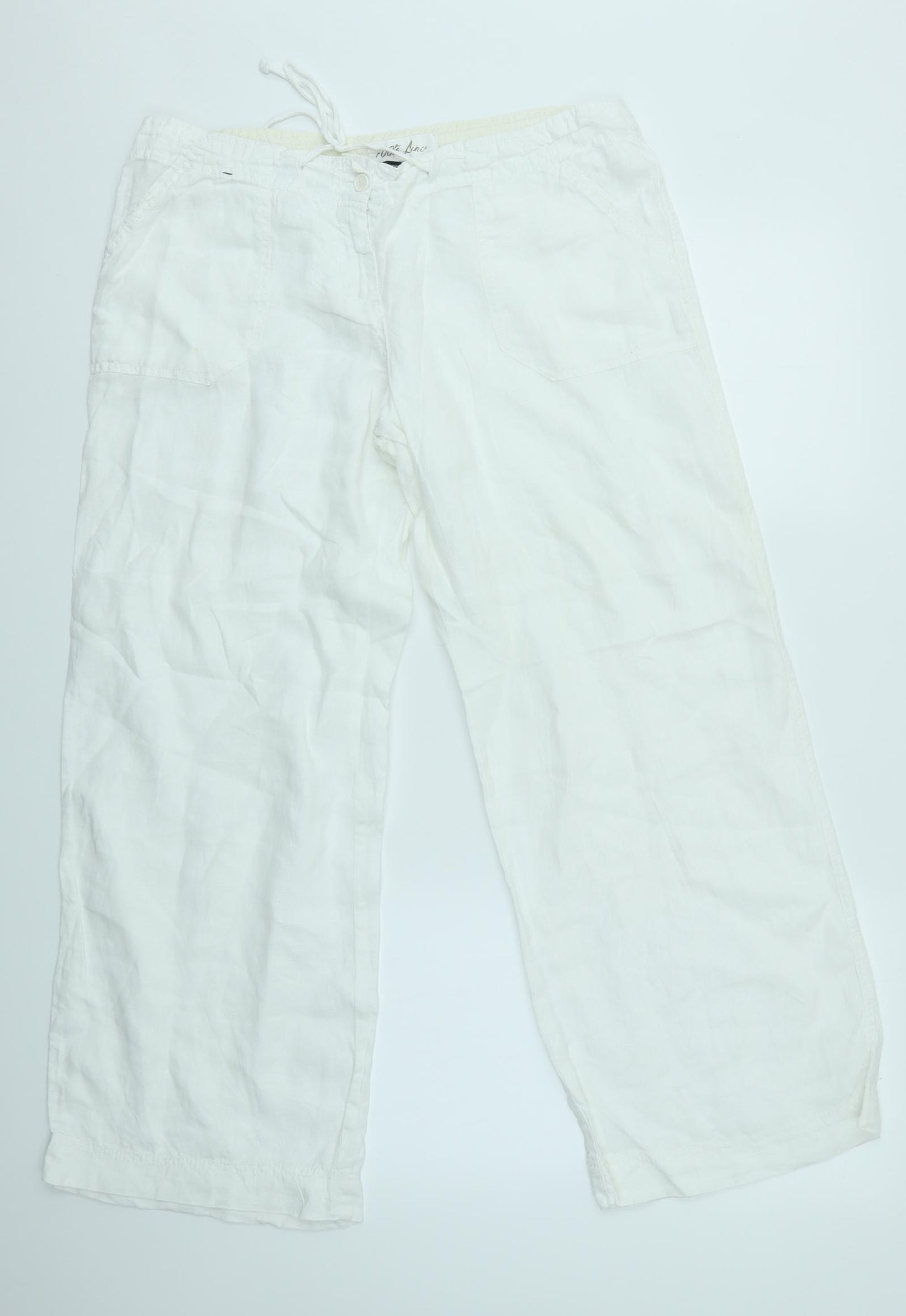 Primark Womens White   Trousers  Size 12 L28 in