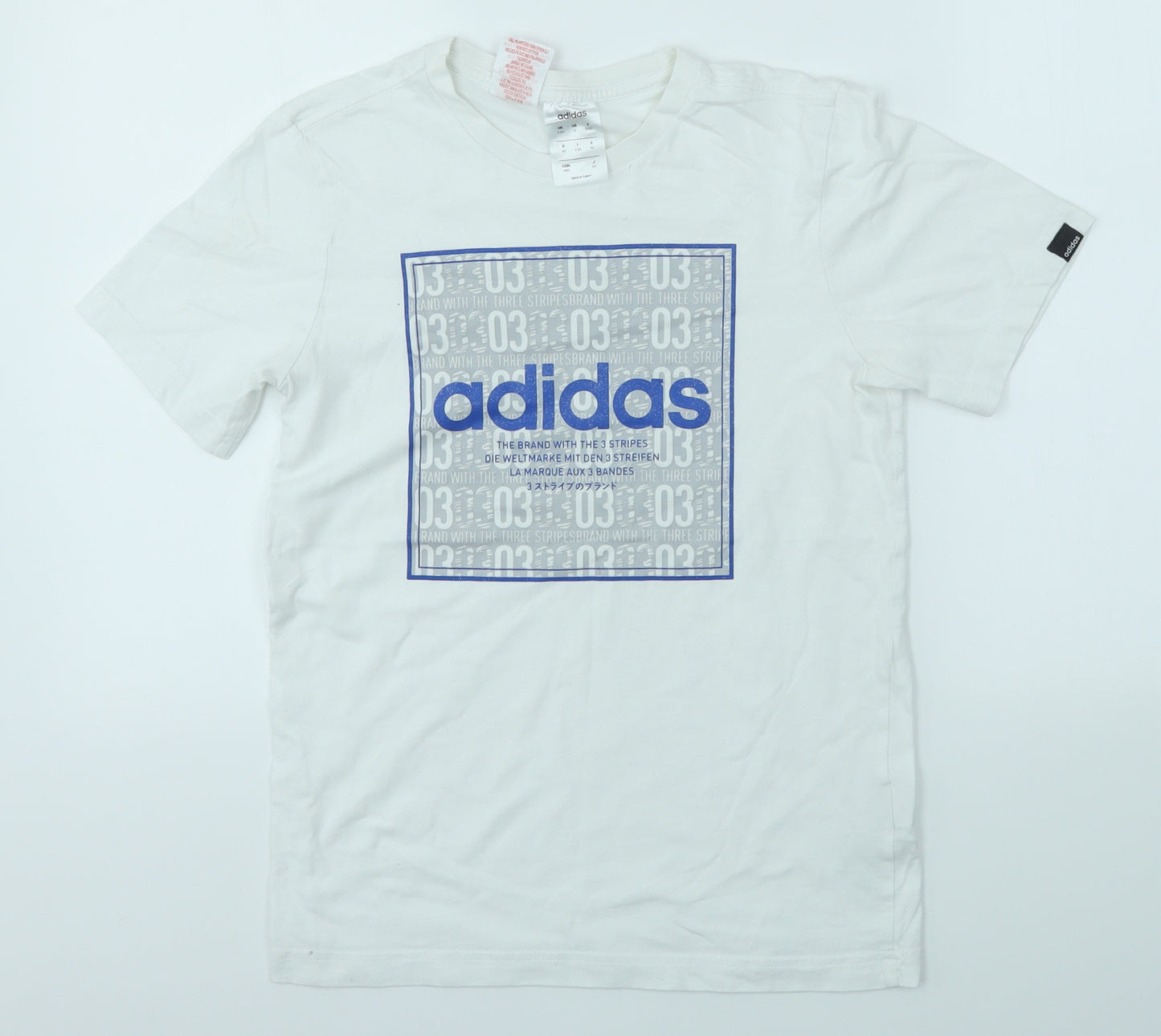 adidas Boys White   Basic T-Shirt Size 11-12 Years