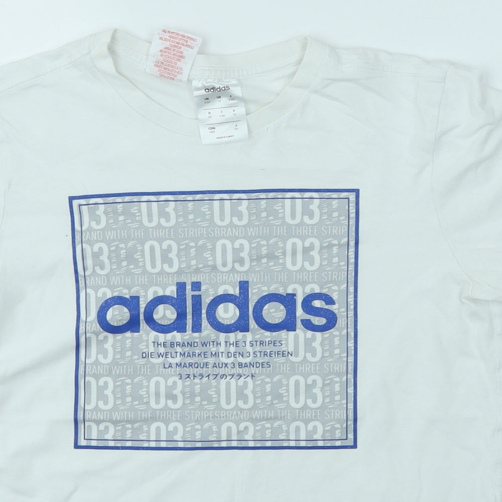 adidas Boys White   Basic T-Shirt Size 11-12 Years