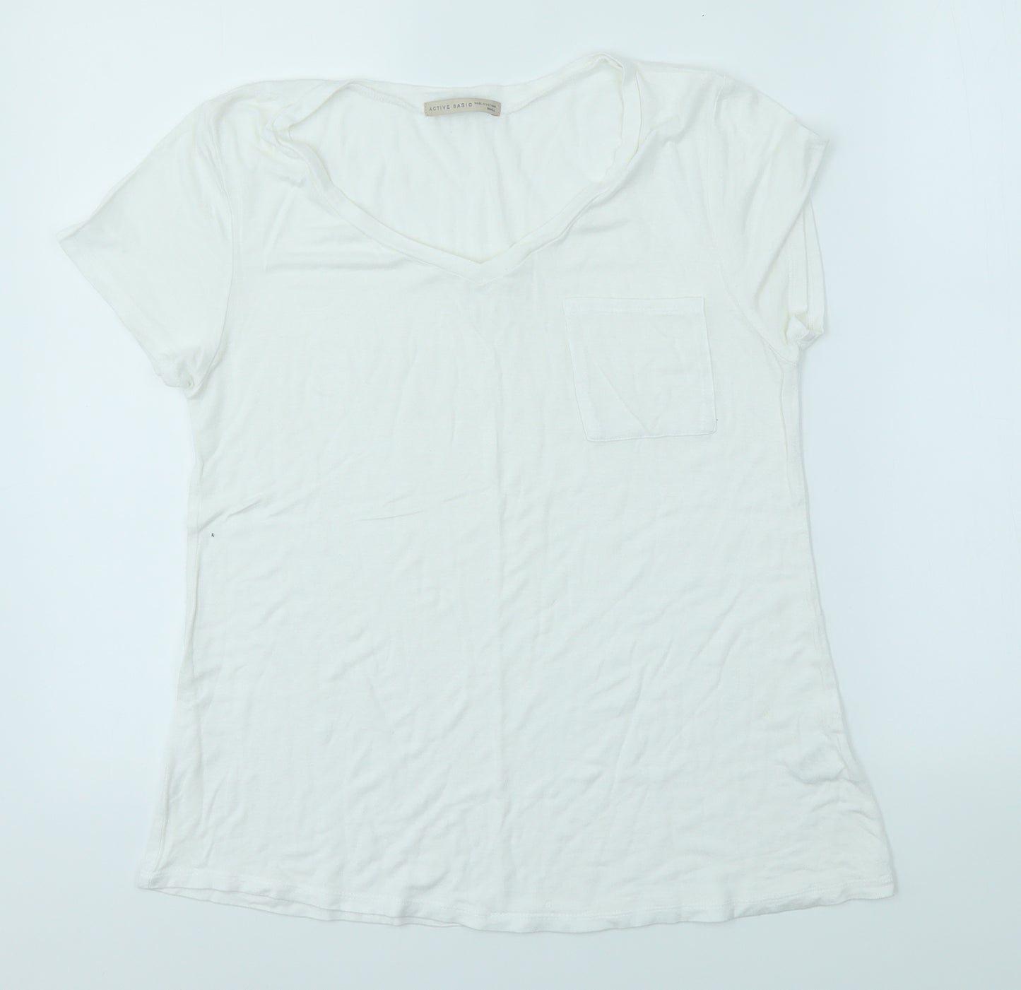 Active Basic Womens White   Basic T-Shirt Size S