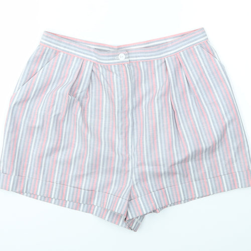 ST MICHAEL Womens Multicoloured Striped  Chino Shorts Size 16