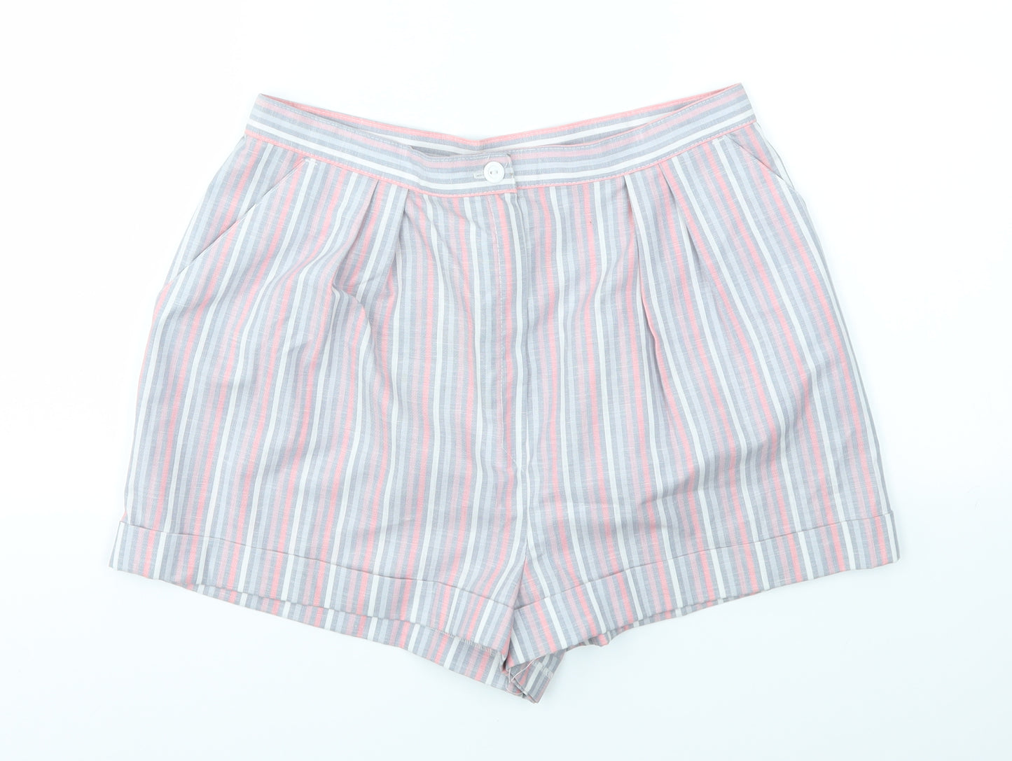 ST MICHAEL Womens Multicoloured Striped  Chino Shorts Size 16
