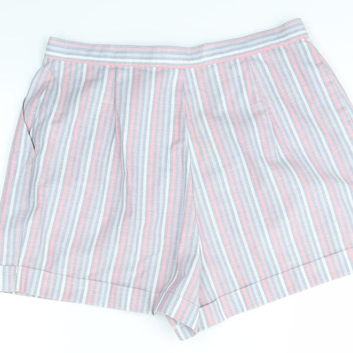 ST MICHAEL Womens Multicoloured Striped  Chino Shorts Size 16