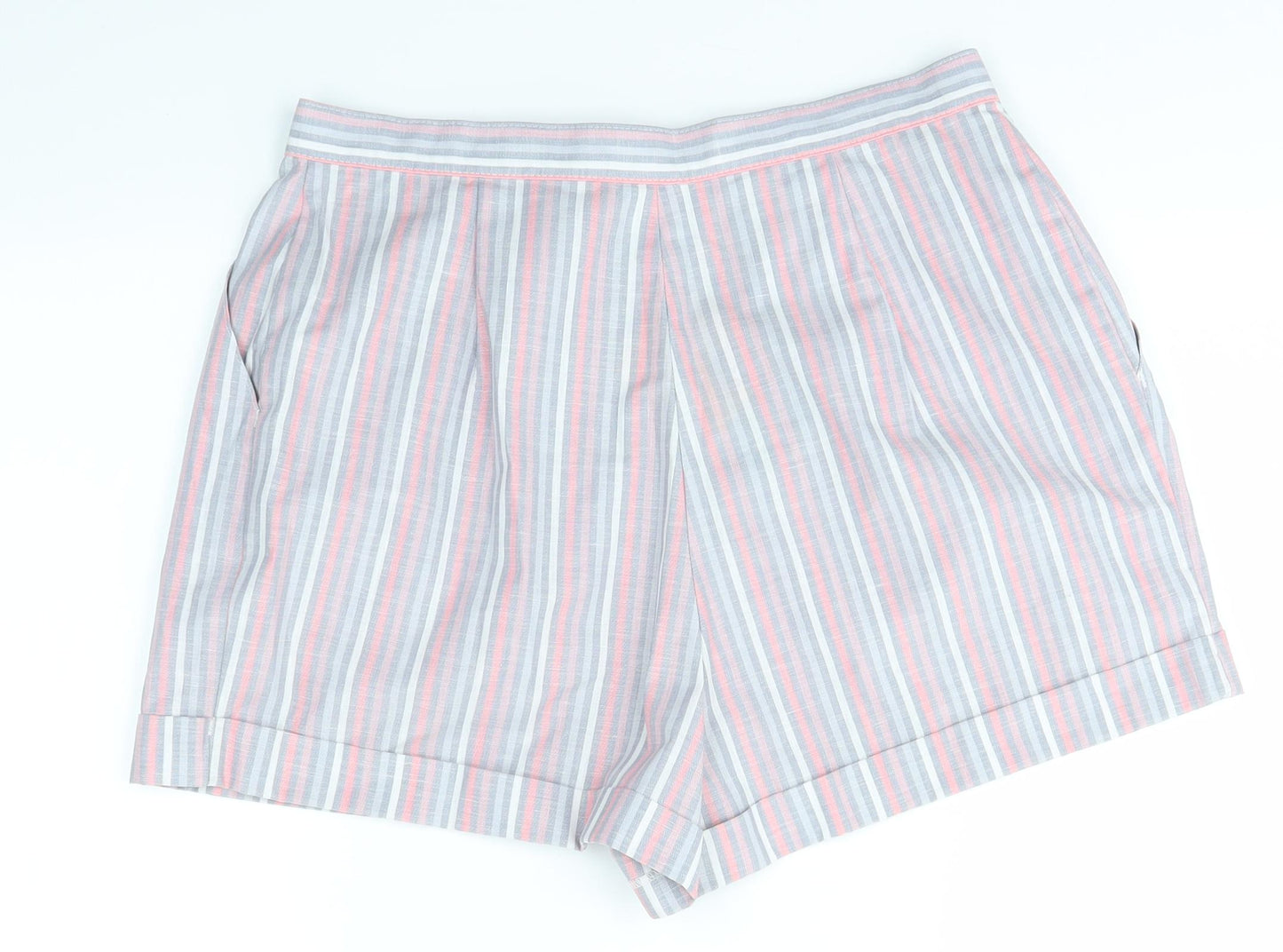 ST MICHAEL Womens Multicoloured Striped  Chino Shorts Size 16