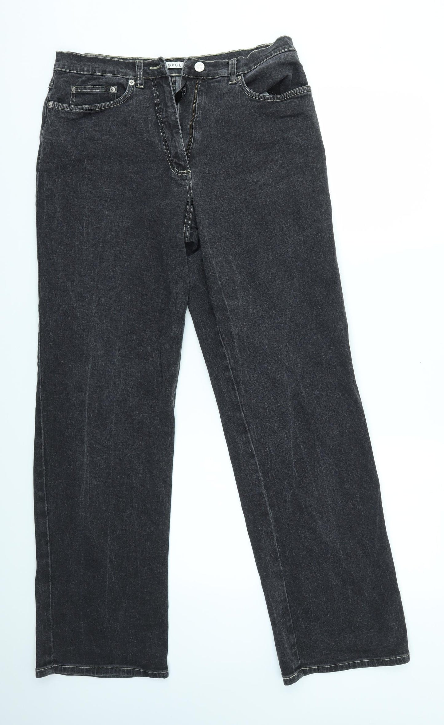George Womens Grey   Straight Jeans Size 14 L30 in