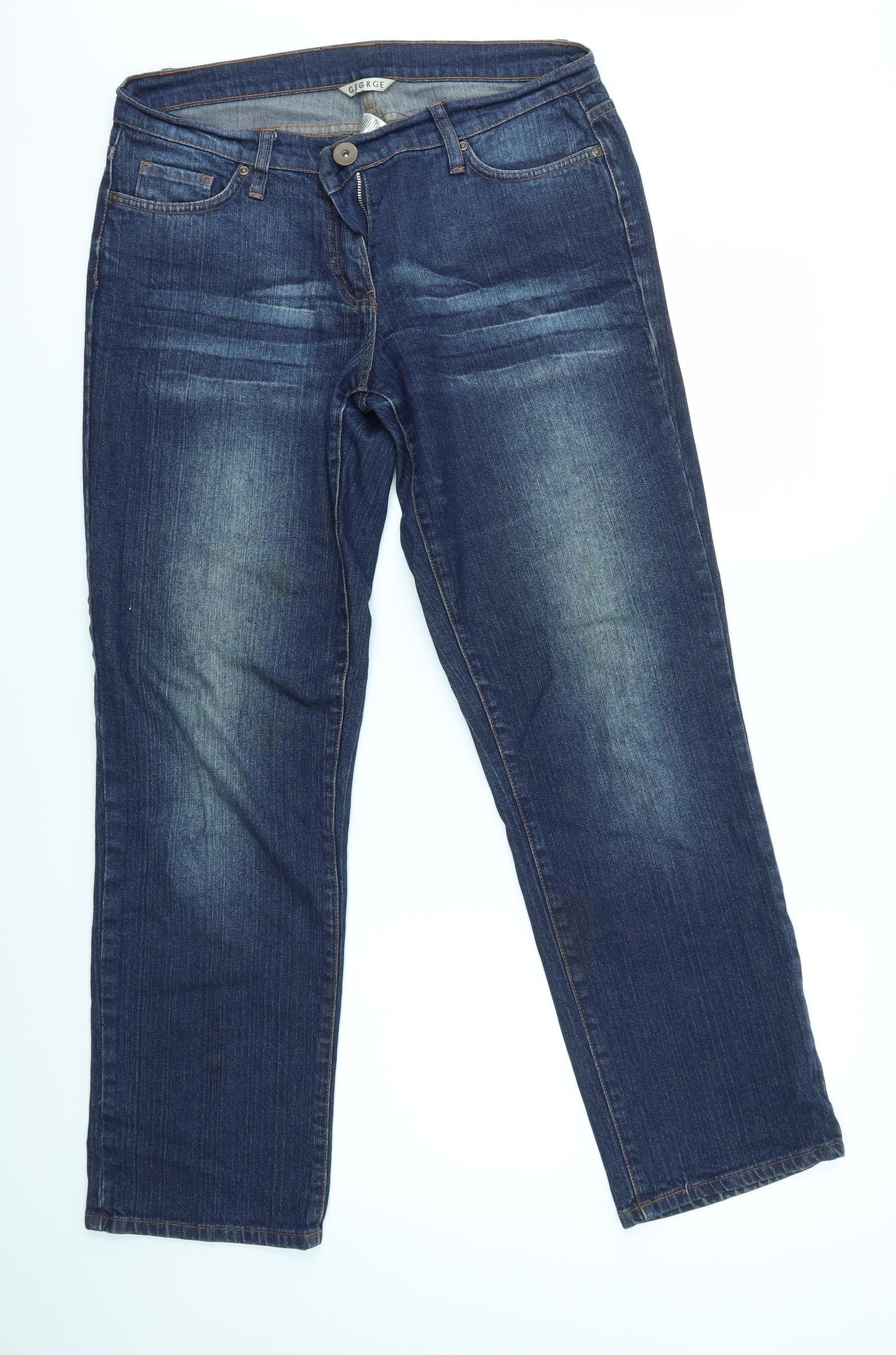 George Womens Blue   Straight Jeans Size 14 L30 in