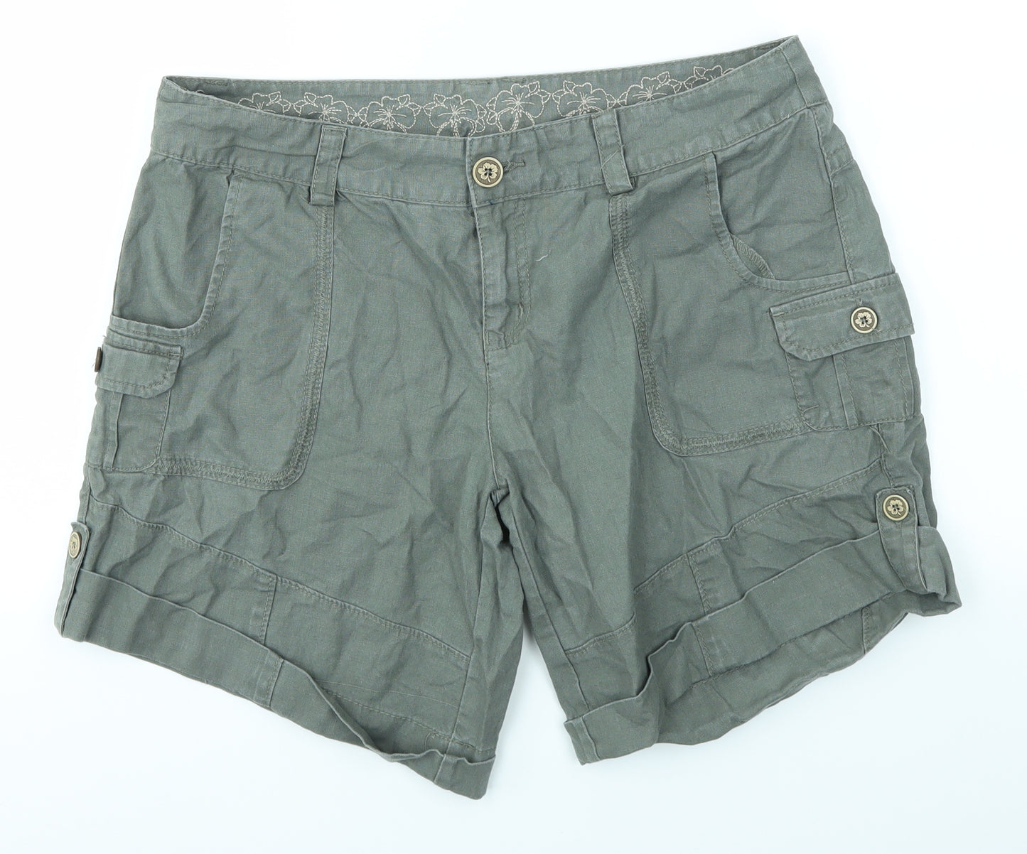 MANTARAY Womens Green   Sweat Shorts Size 14