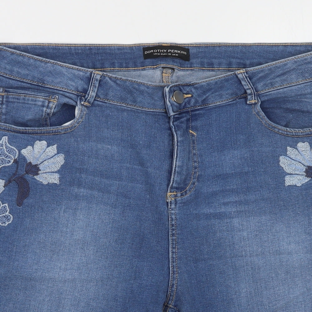 Dorothy Perkins Womens Blue  Denim Bermuda Shorts Size 18