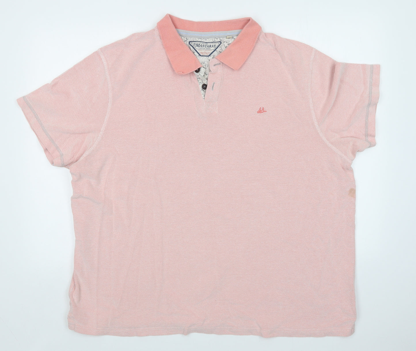 MANTARAY PRODUCTS Womens Pink Polka Dot  Basic Polo Size 2XL