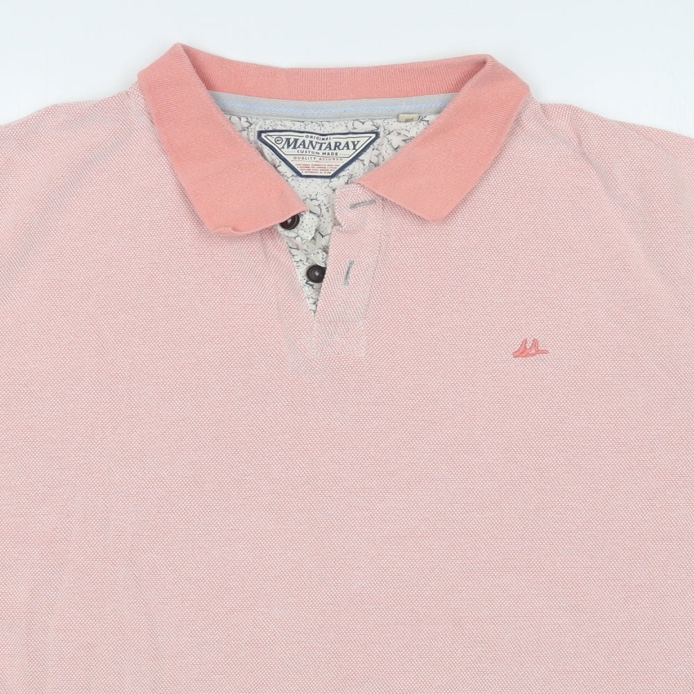 MANTARAY PRODUCTS Womens Pink Polka Dot  Basic Polo Size 2XL