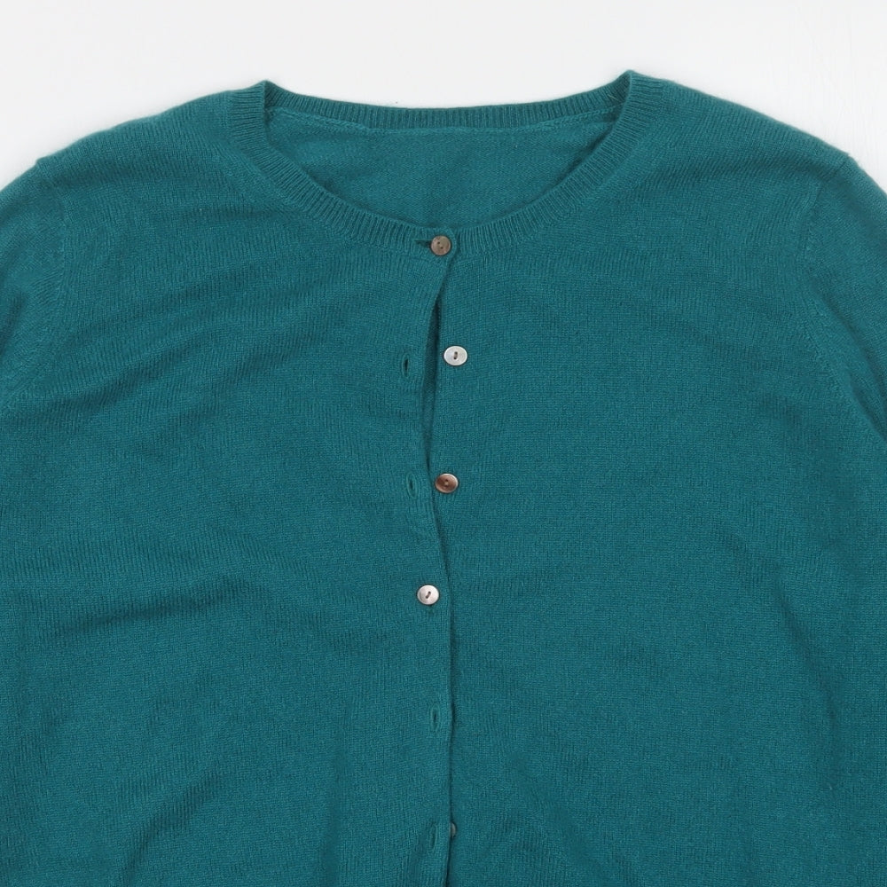 M&S Womens Green   Cardigan Jumper Size 14