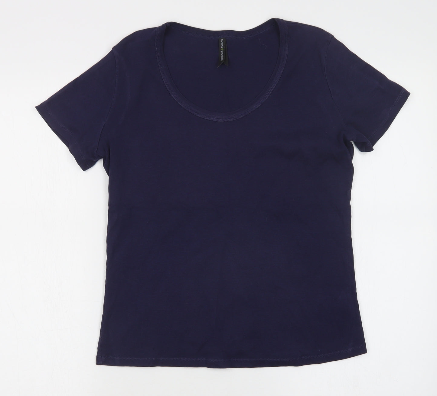 M&S Womens Blue   Basic T-Shirt Size 14