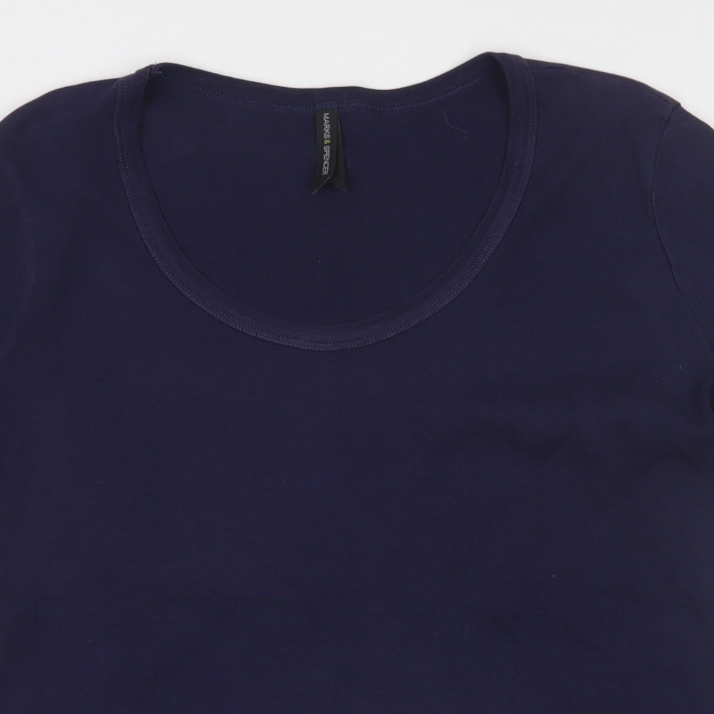 M&S Womens Blue   Basic T-Shirt Size 14