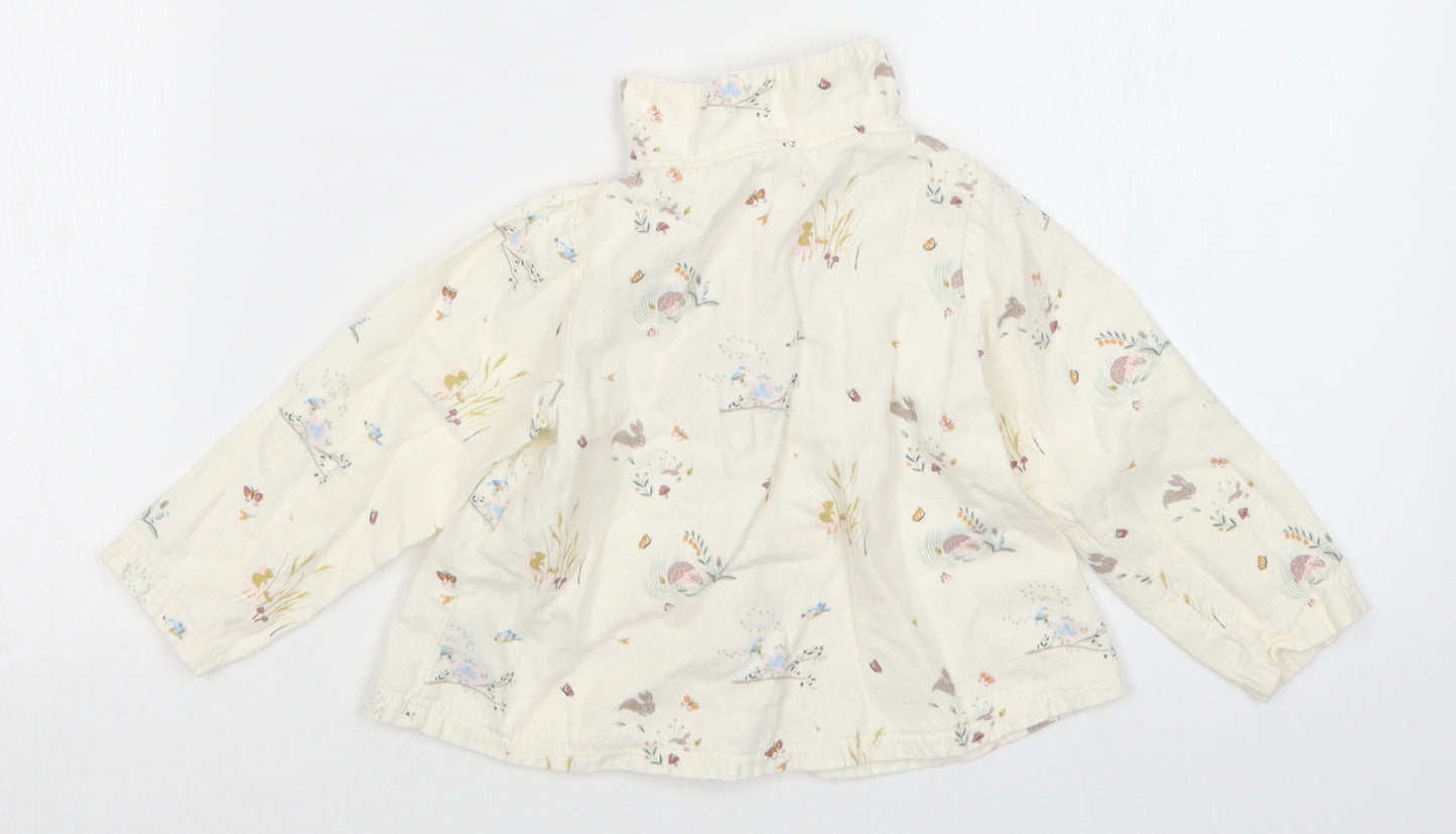 TU Girls Beige Animal Print  Basic Button-Up Size 9-12 Months