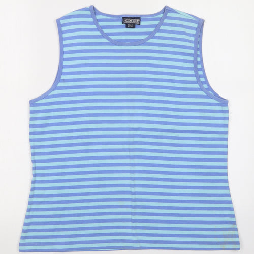 Lands End Womens Multicoloured Striped  Basic Tank Size L