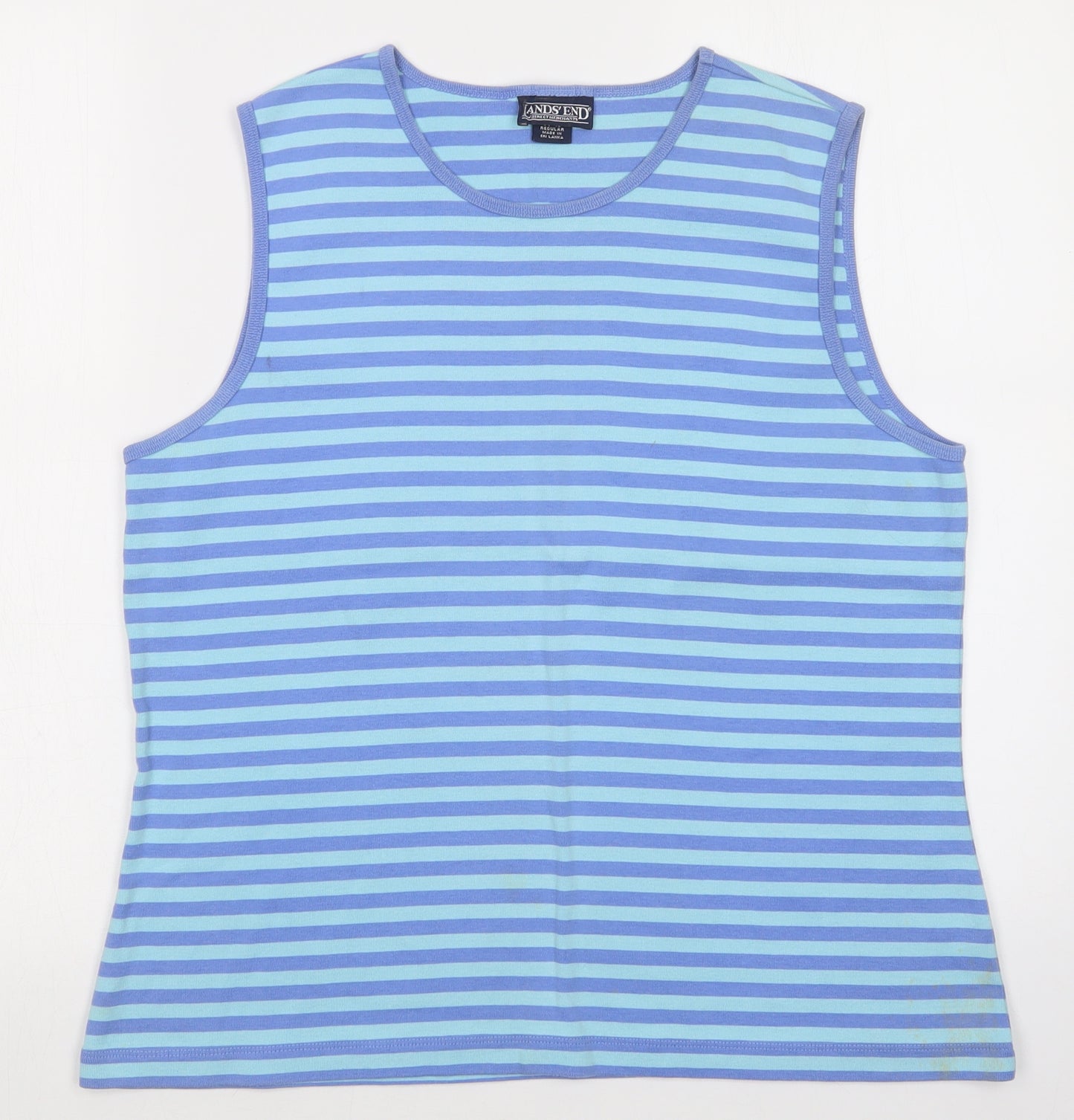 Lands End Womens Multicoloured Striped  Basic Tank Size L