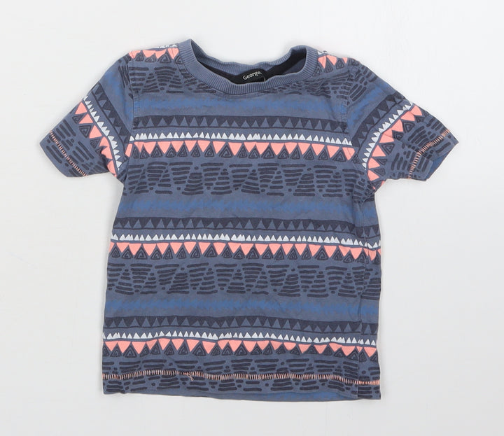 George Boys Multicoloured Argyle/Diamond  Basic T-Shirt Size 12-18 Months