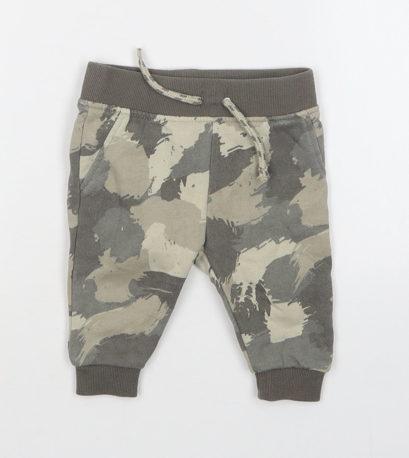 Primark Boys Green Camouflage  Sweatpants Trousers Size 3-6 Months