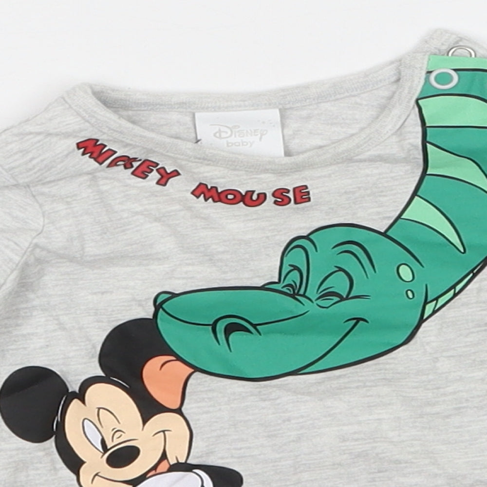 Disney Baby Boys Grey   Basic T-Shirt Size 3-6 Months