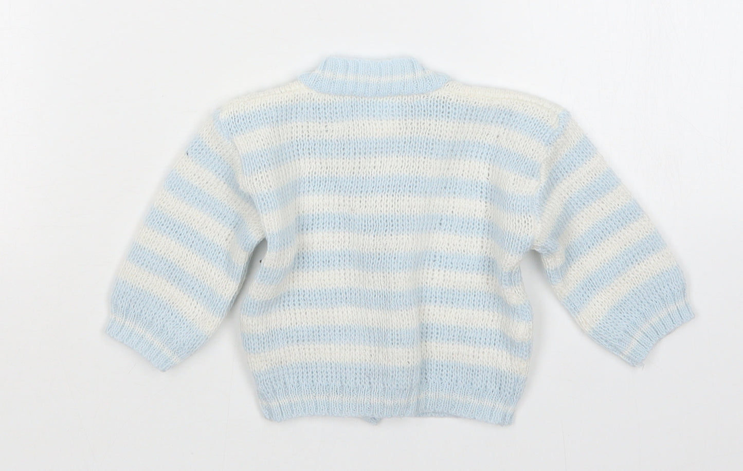 Preworn Boys Multicoloured Striped  Cardigan Jumper Size 6-9 Months