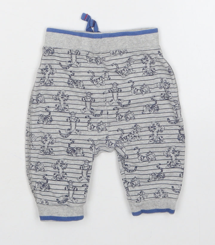 George Baby Grey Striped  Sweatpants Trousers Size 0-3 Months  - Winnie the Pooh