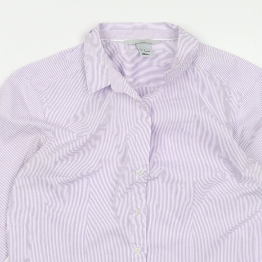 H&M Womens Pink Striped  Basic Button-Up Size 10