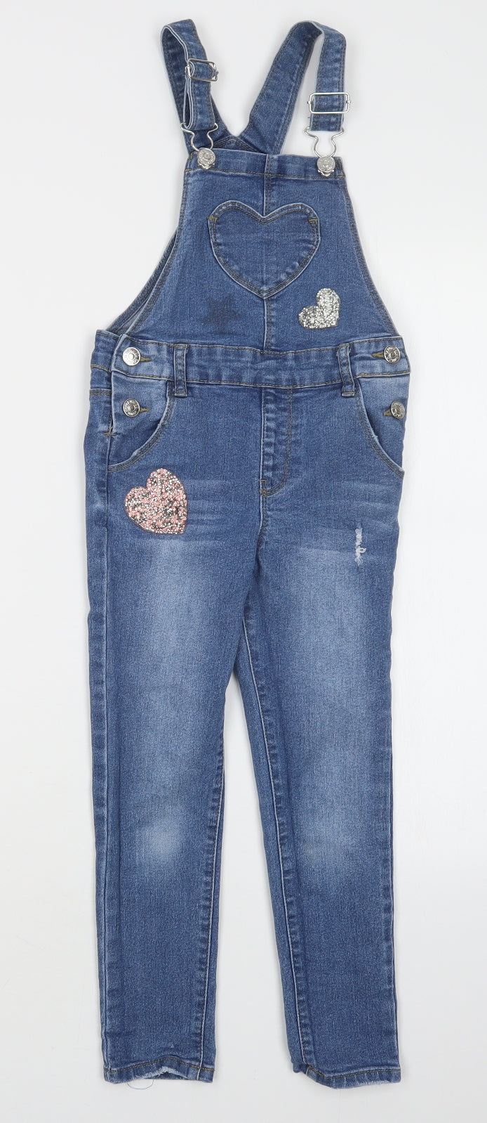 Denim CO Girls Blue   Dungaree One-Piece Size 6-7 Years