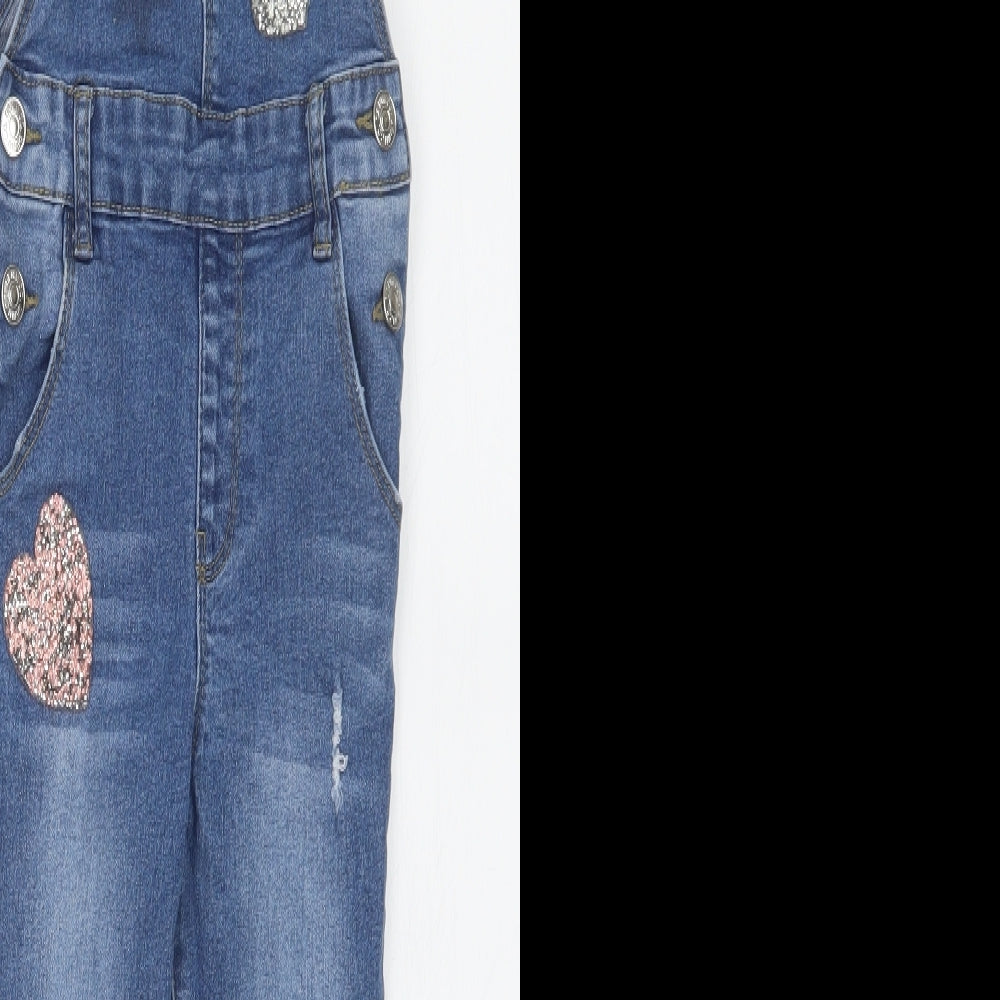 Denim CO Girls Blue   Dungaree One-Piece Size 6-7 Years
