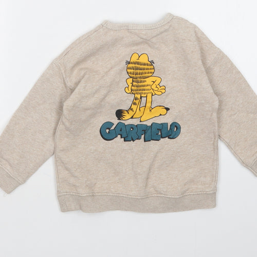 Zara Boys Beige   Pullover Jumper Size 18-24 Months  - Garfield