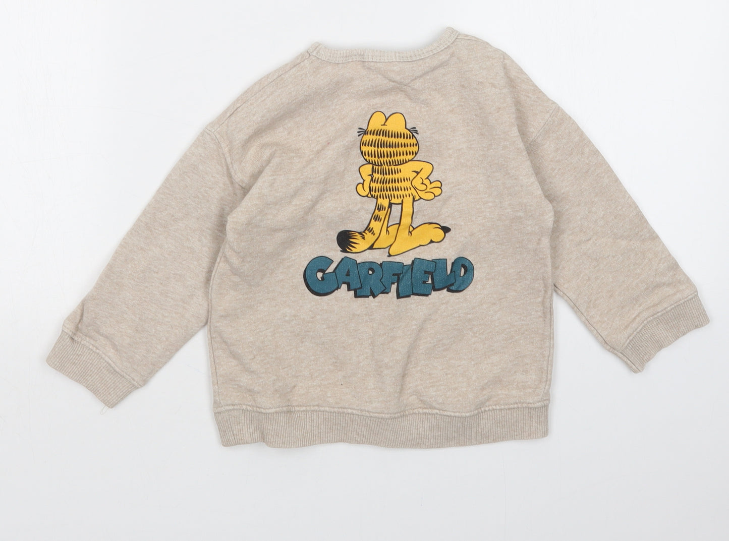 Zara Boys Beige   Pullover Jumper Size 18-24 Months  - Garfield