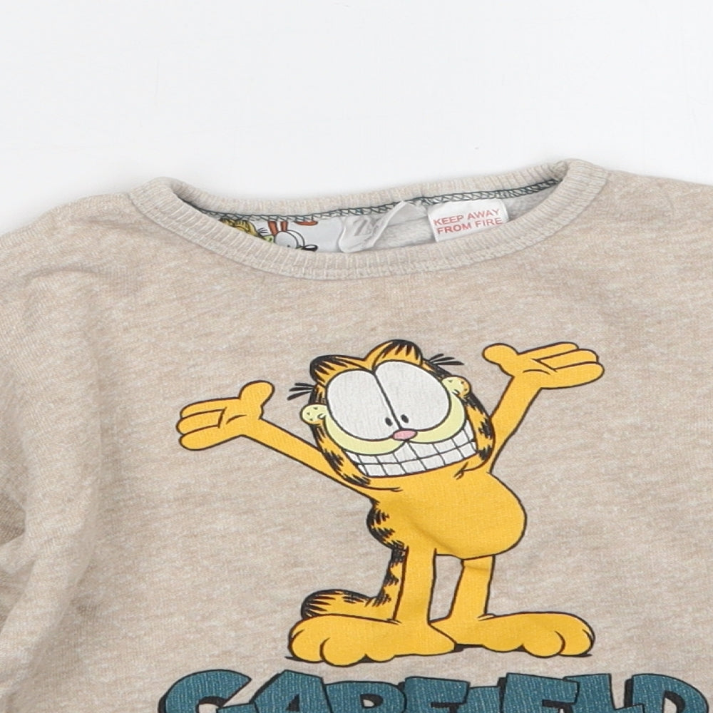 Zara Boys Beige   Pullover Jumper Size 18-24 Months  - Garfield