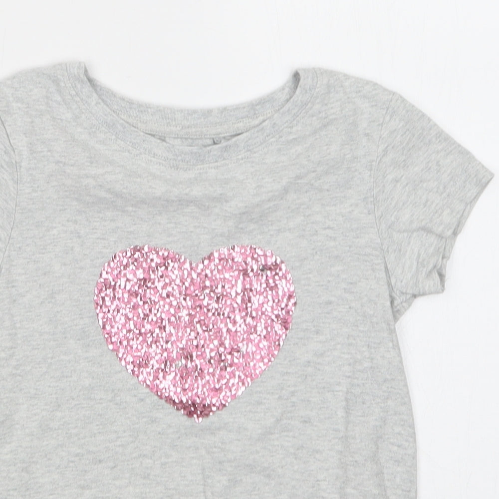 NEXT Girls Grey   Basic T-Shirt Size 6 Years